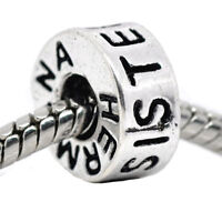 Sister Hermana Spanish English Ring Spacer Bead Fits European Charm Bracelets Sister Hermana Spanish English Ring Spacer Bead Fits European Charm Bracelets