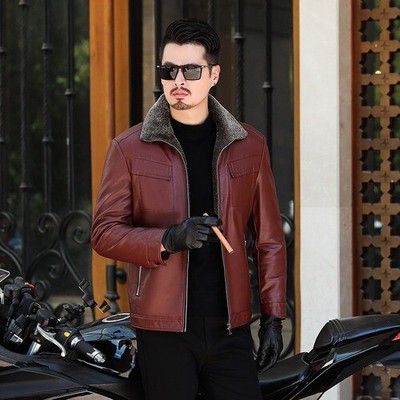 Men Plus Size Faux Sheepskin Coat 