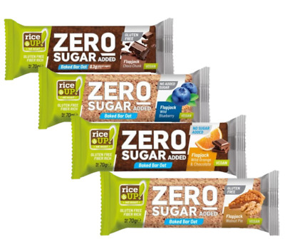 4x 70g SET Rice Up Zero Sugar Hafer Riegel Ohne Zuckerzusatz Glutenfrei Vegan