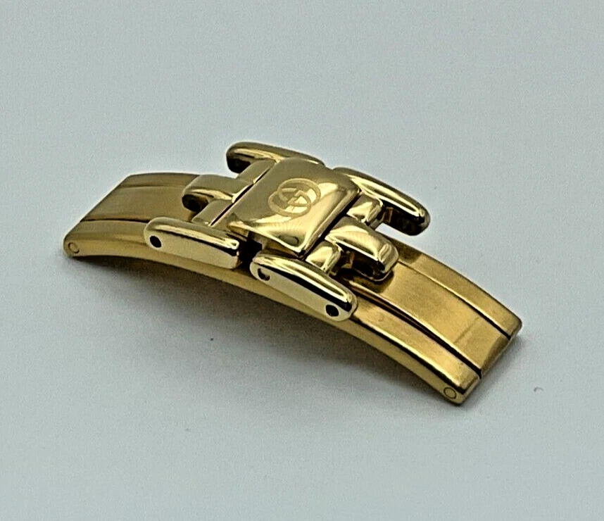 BOUCLE DE DÉPLOIEMENT DE MONTRE GUCCI ORIGINALE 13 MM AVEC MAILLONS POUR BRACELET JAUNE 3400 L
