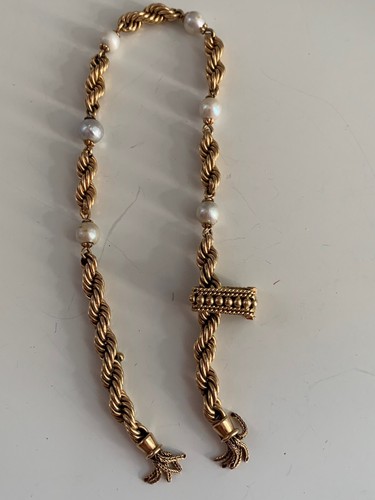 3423 - Pulsera de oro amarillo perlas - Imagen 2 de 4
