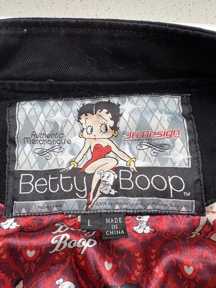 Betty Boop Jacket By JH Design, Cotton, Embroidered, Snap Front - Image 4 of 4