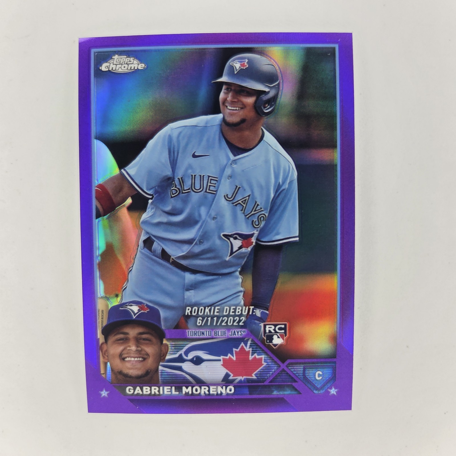 2023 Topps Chrome Update Gabriel Moreno Purple Refractor /250 Rookie Debut RC