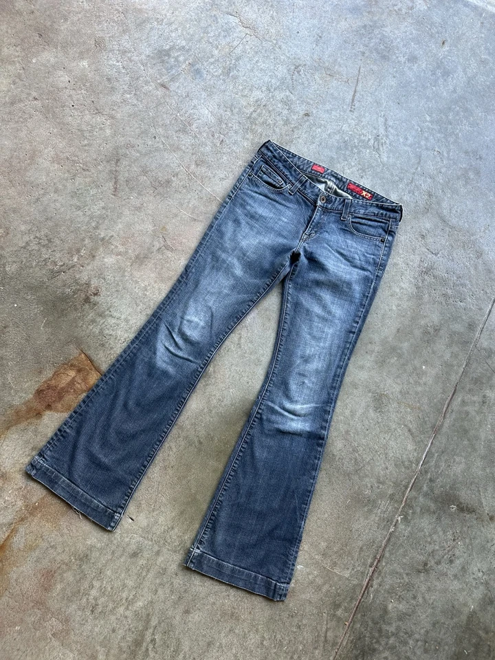Vintage X2 Low Rise Blue Flare Jeans - Image 2 of 4