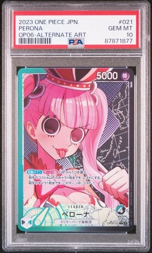 2024 ONE PIECE OP06-WINGS OF THE CAPTAIN ALTERNATE ART #021 PERONA PSA 10