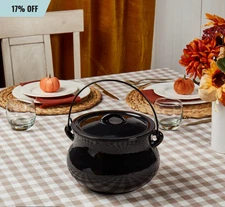 4-Quart Glossy Enameled Cast Iron Cauldron Pot with Handle NEW FREESHIP