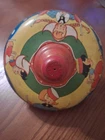 Vintage Tin Spinning Top Toy Ohio Art Graphics, 1950s-1960s Vintage