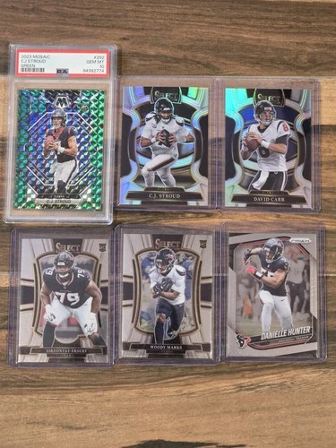 CJ STROUD 2023 PANINI MOSAIC #292 RC ROOKIE GREEN PRIZMS TEXANS PSA 10 GEM MINT