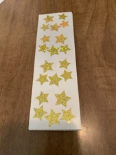 Mrs Grossman STARS, GOLD Small - 1 Strip of Gold Sparkle Stars Stickers