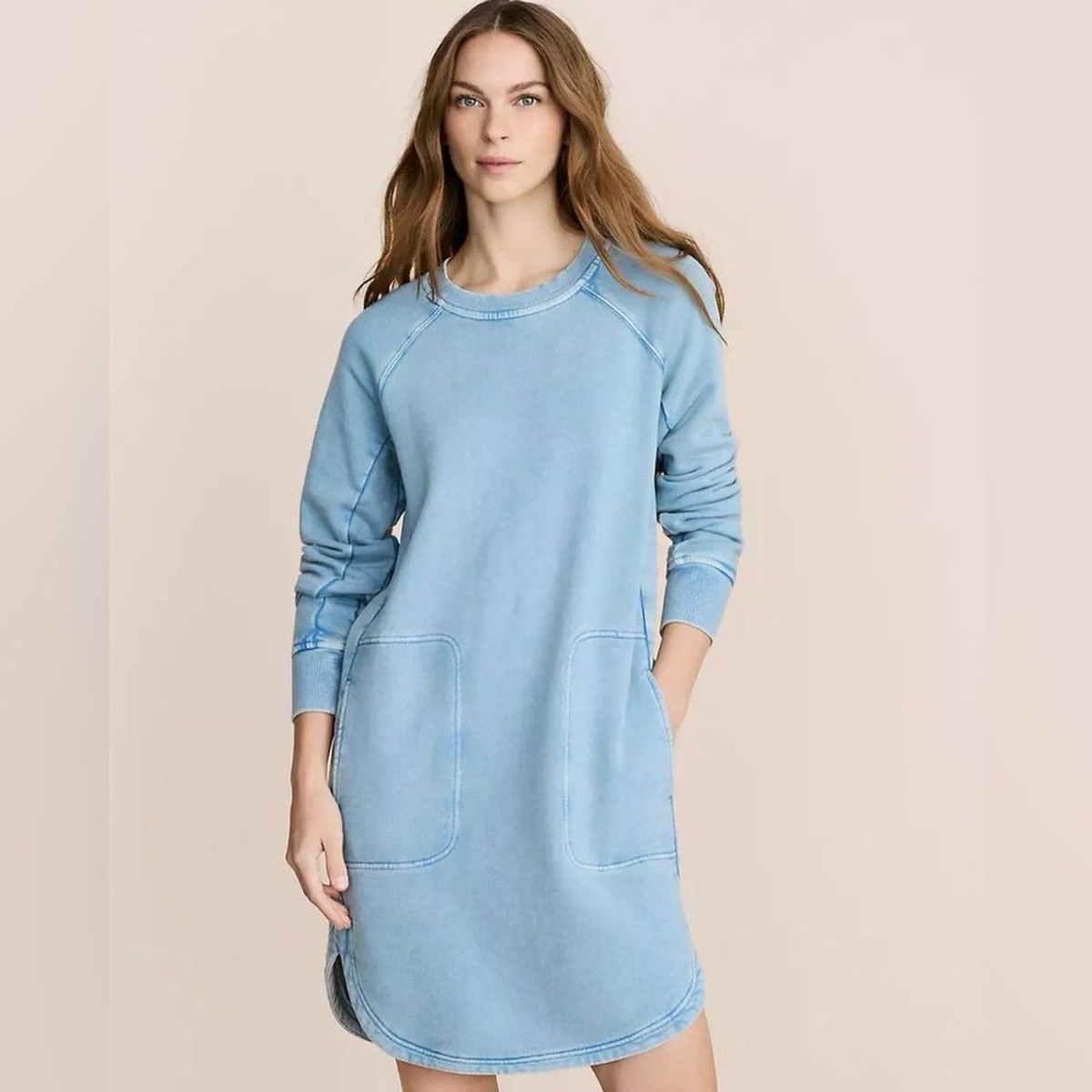 Lou & Grey Raglan Mini Pocket Dress Size Small Indigo Blue Women's Lou & Grey Raglan Mini Pocket Dress Size Small Indigo Blue Women's