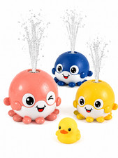 Kids Octopus Water Sprinkler Toy Yellow Pool Bath Outdoor Summer Water Play