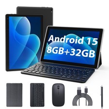 Bnegynng Android 15 Tablet 10 inch Black Keyboard Mouse