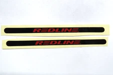 Redline Flight Crank Stickers Old School Pair Red on Black 