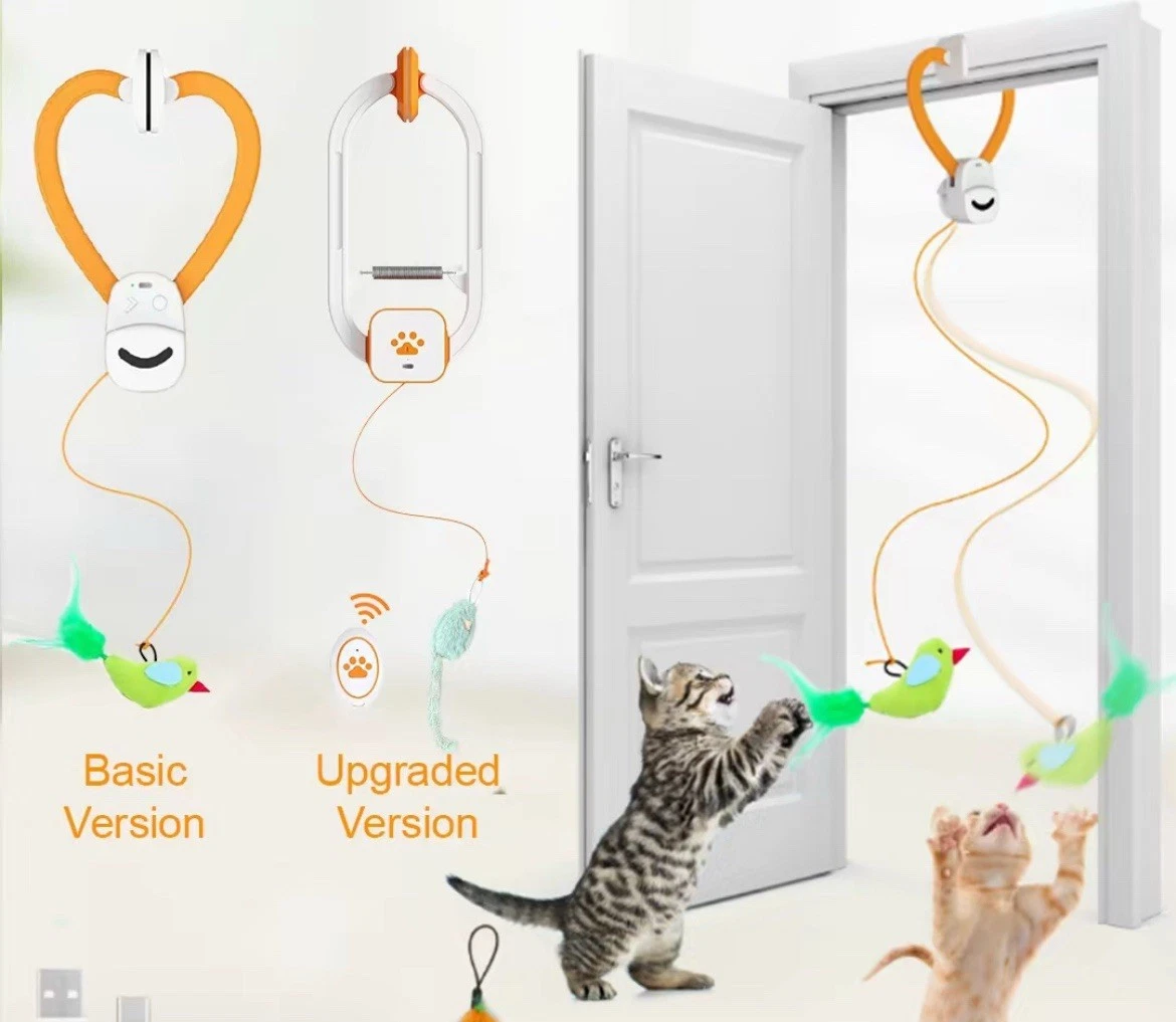 Cat Teaser w/ Interchangeable Attachments And Remote