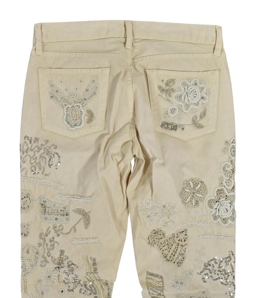 Pantalones de mezclilla Ralph Lauren etiqueta púrpura metal adornado algodón 4 nuevos $8000 Foto 4 de 4