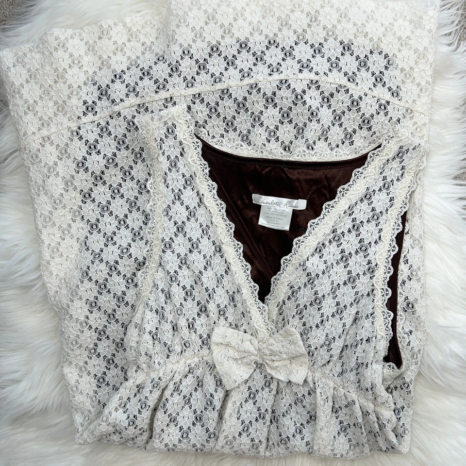 CHARLOTTE RUSSE Y2K Country Chic Cottagecore Boho Babydoll Dress Womens Medium - Image 2 of 4