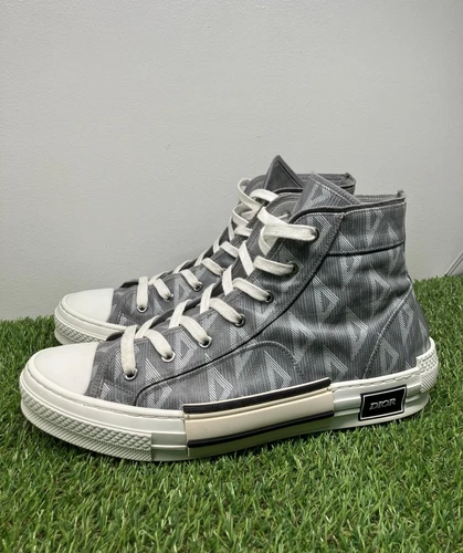 Taille 45 (12 US ) Dior B23 High CD Diamond « Gris, Blanc » EXCELLENT ÉTAT !
