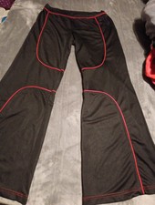 Y2K Kik Girl Black And Red Polyester Pants Size Medium Raver Gothic Jnco style