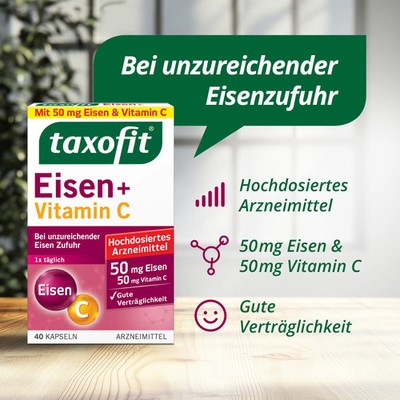 TAXOFIT Eisen+Vitamin C Kapseln 40 St. PZN 18399741