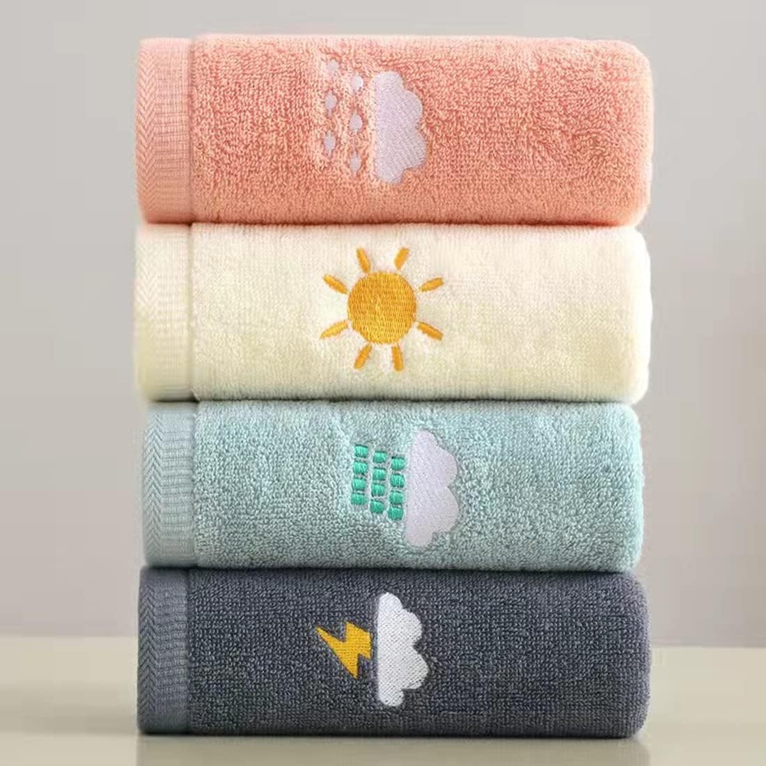 S Bathroom Set 4 Piece 100percent Cotton Bath Towel Face Sof