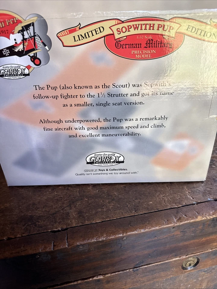 Sopwith Pup Militar Alemán Edición Limitada Modelo Preciso Pesado Die Fund Metal Foto 3 de 4