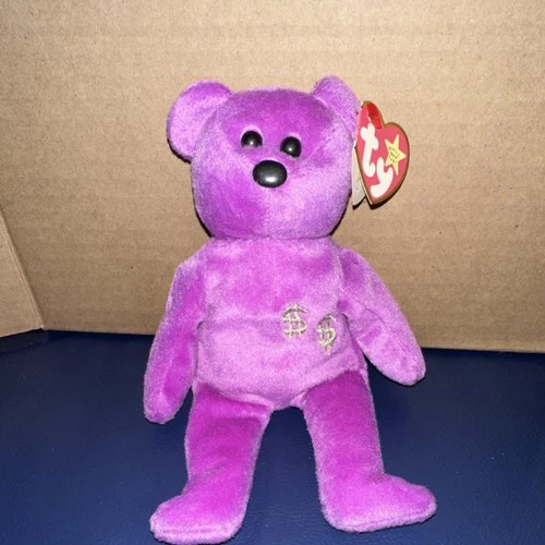 Vintage Ty Beanie Babies Billionaire 2 Employee Party Bear 1999 Purple