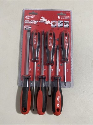 Milwaukee 6 Piece Screwdriver Set - Black/Red (48-22-2706)