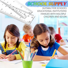 2 Packs Clear Plastic Rulers, Straight Shatterproof Transparent Rulers, Measu...