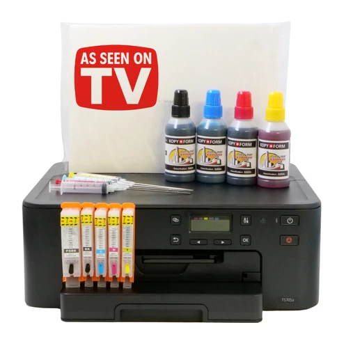 EDIBLE PRINTER KIT 4 Canon TS705A Cartridges, Ink Refills, 25 Wafer Paper, Guide