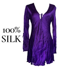 Frederick's of Hollywood Purple 100 Silk Chemise M
