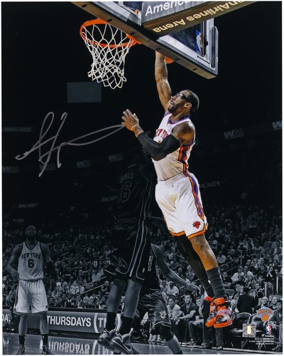 Amar'e Stoudemire New York Knicks signiertes 16x20 Spotlight Dunk vs Heat Foto