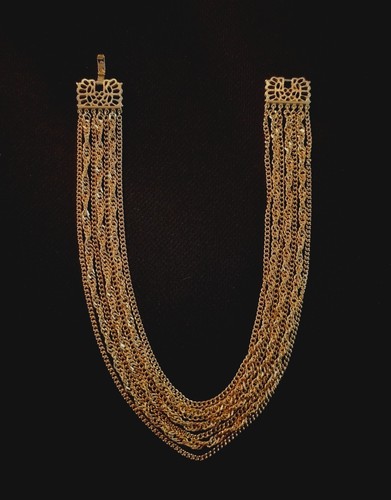 VTG Rare Signed Mid-Century Crown Trifari 7 strand necklace Choker Clasp Closure - Picture 2 of 10
