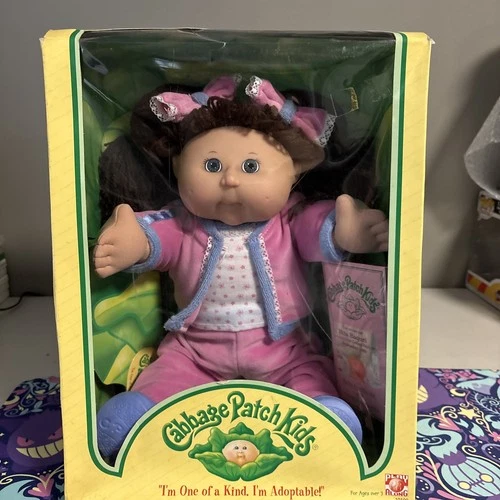 Play Along 2004 Cabbage Patch Kids Brown Hair 15" Vinyl & Cloth Girl Doll NIB