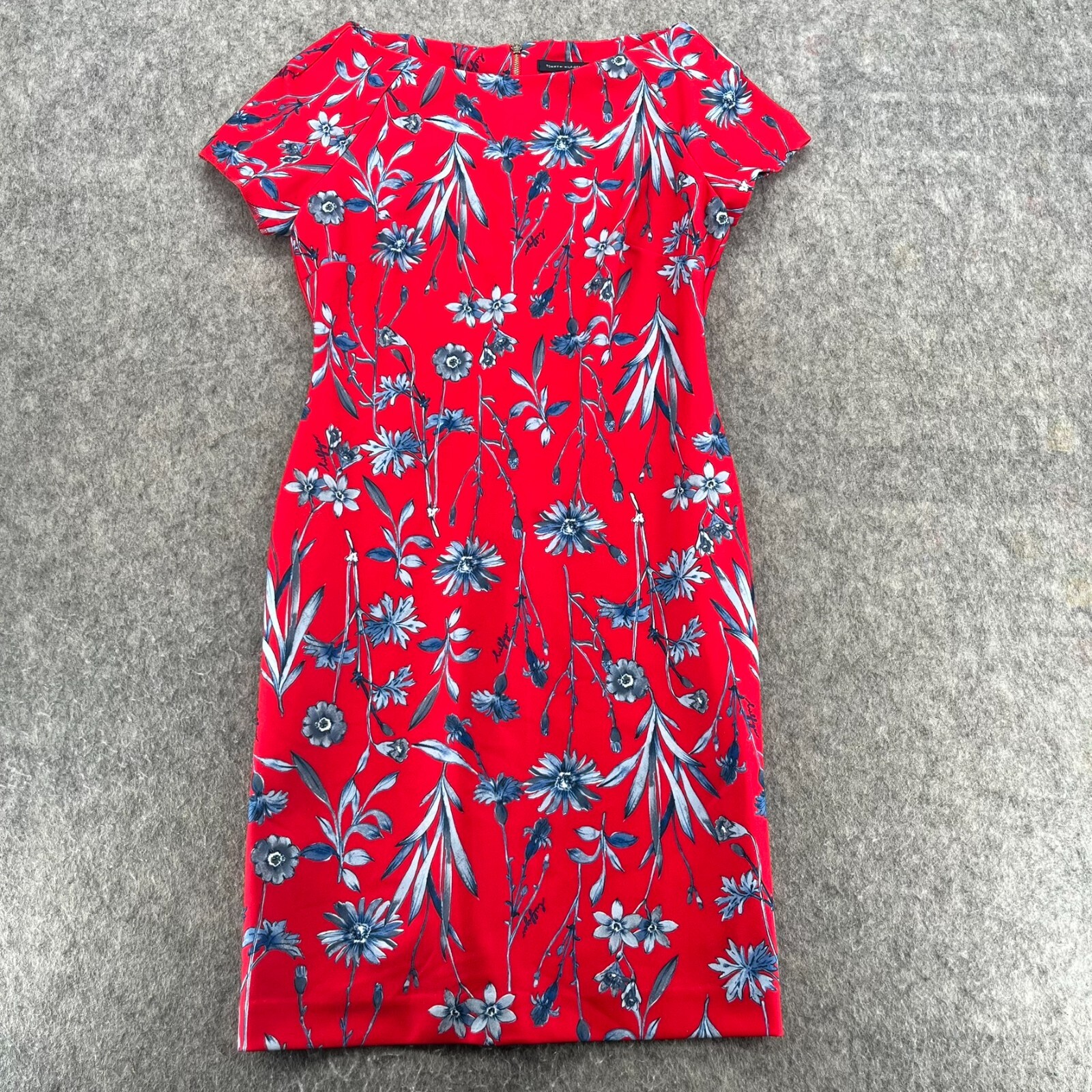 Tommy Hilfiger Floral Print Dress in Red and Blue Size 8