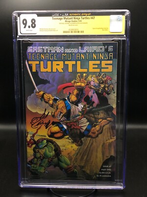 Teenage Mutant Ninja Turtles #47 CGC 9.8 JSA Signed and Sketch by Michael Dooney