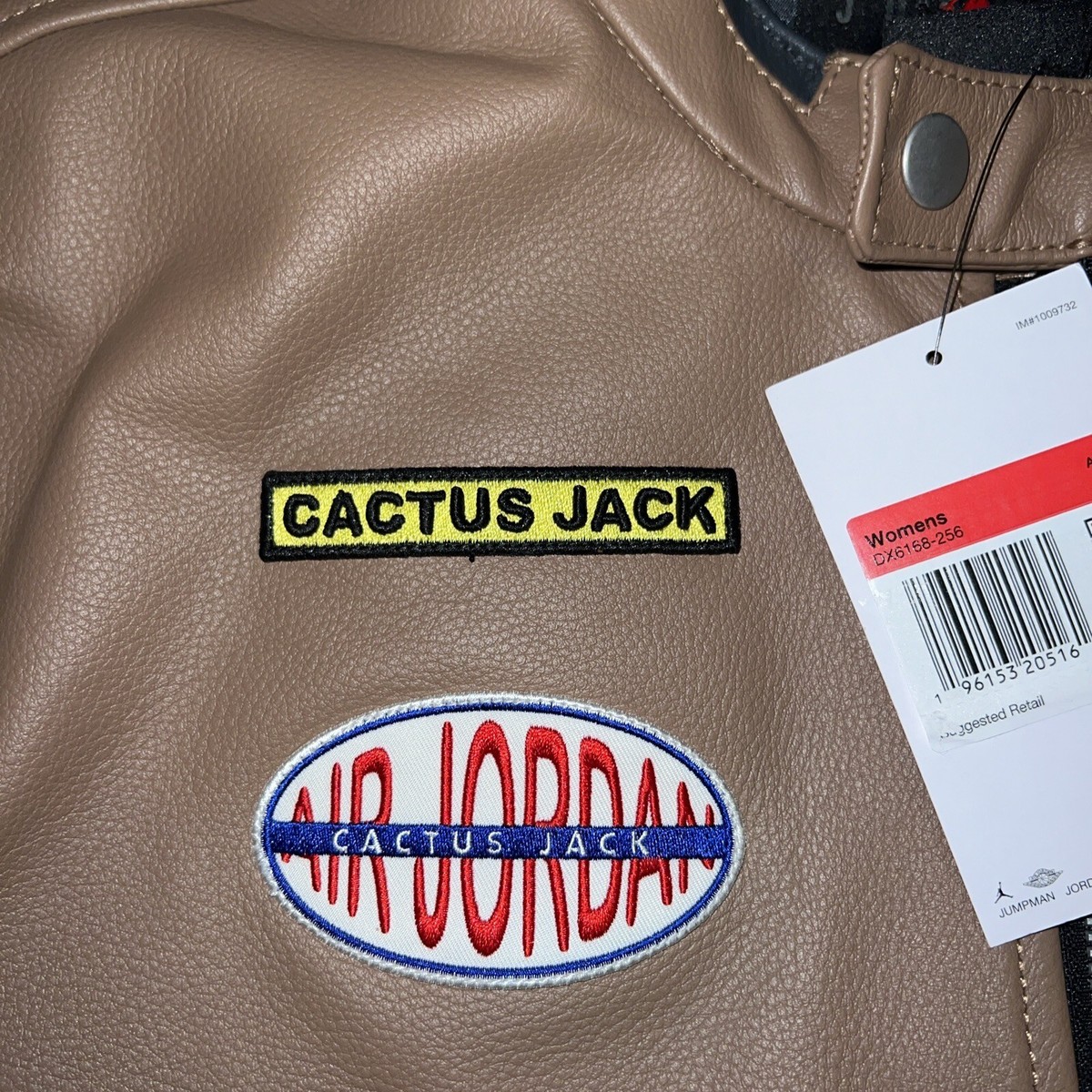 Jordan x Travis Scott Cactus Jack Women's Leather Jacket Jordan x Travis Scott Cactus Jack Women's Leather Jacket