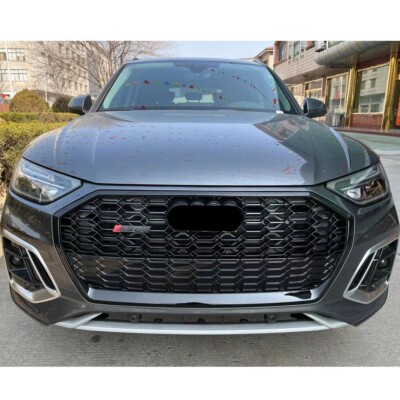Frontgrill für Audi Q5 FY SQ5 2021-2024 Kühlergrill RS Glänzend Schwarz Grill