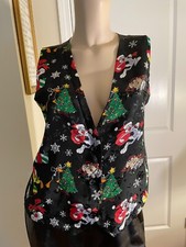 Vintage Looney Tunes Christmas Vest Taz Tweety Bird Bugs Bunny Daffy Holiday M/L