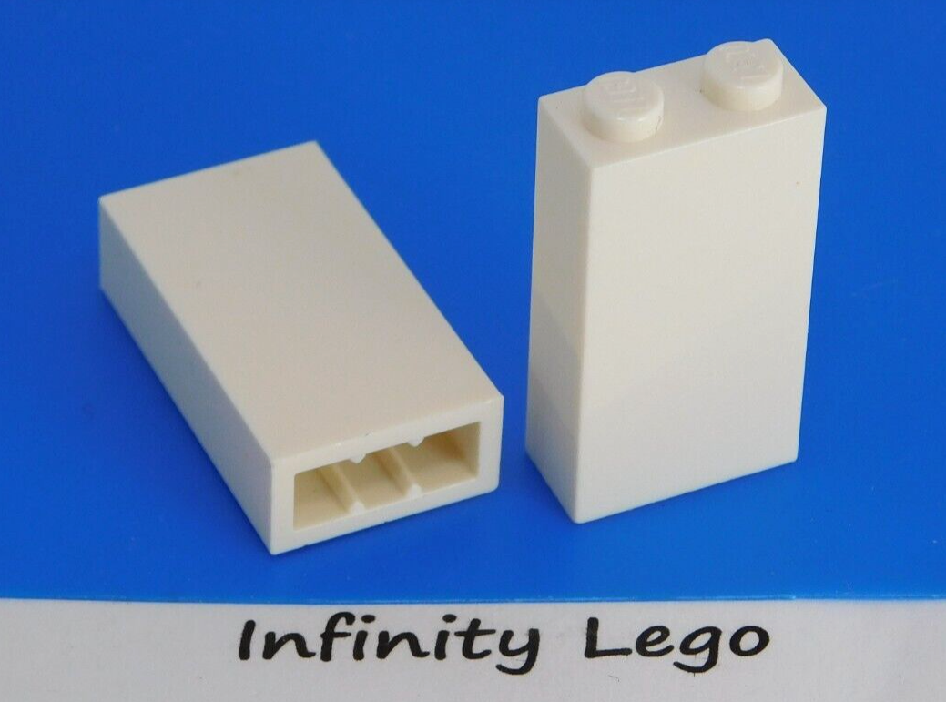 10 LEGO White Brick 1 x 2 x32 Wall Inside Stud Holder (22886) 10