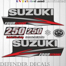 Kit adesivi decalcomania motore fuoribordo Suzuki 250 cv quattro tempi riproduzione