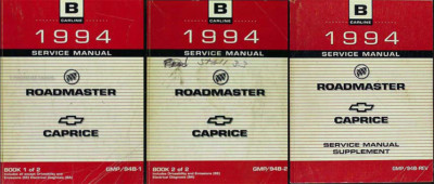 1994 Impala SS Caprice Roadmaster Repair Shop Manual Buick Chevy Chevrolet 94
