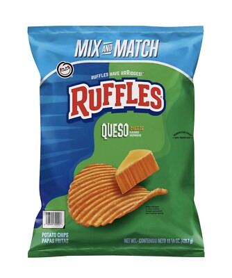 *2 Pk*Ruffles Queso Potato Chips (15.125 oz. Each)~Total 30.25 oz.
