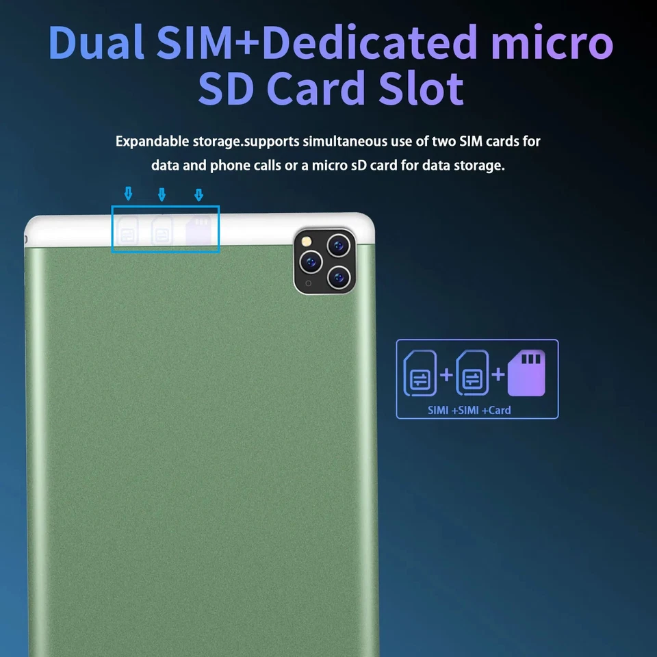 TABLET PC 10"POLLICI TELEFONO SIM NAVIGATORE GPS WEB ANDROID 7 1000GBrom 7 GBram - Immagine 4 di 4