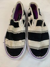 Circa White Black Montague Print Canvas Mens Boys Skate Shoes UK Size 6.5 BNWOB