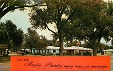Chrome Postcard CO K074 Mayfair Plantation motor Hotel Restaurant Lamar Hiway 50