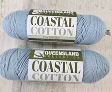 Queensland Collection Coastal Cotton 2 Skeins Powder Blue Matching Dye Lot 336