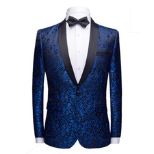 Performance Fashionable Jacket Floral Suit Single Men Suit Groom Party Suit Coat