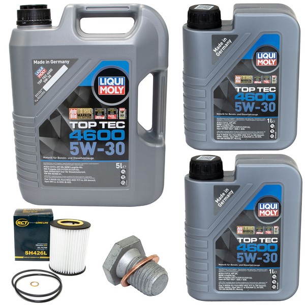 MotoröL Set 4600 5W-30 Liqui Moly 7 Liter + ÖLfilter + Schraube FüR BMW X3 7Er-image