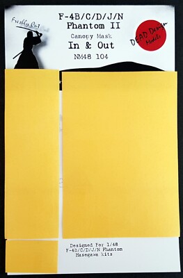 F-4B/C/D/J/N Phantom II In&Out Canopy Mask for 1/48 Hasegawa-DEAD Design NM48104