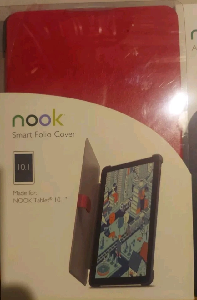 Funda Folio Inteligente Nook para Tablet Nook 10.1" Roja con Kit Protector de Pantalla.Nueva Foto 2 de 4